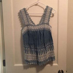 Jean embroidered tank top from Gap.